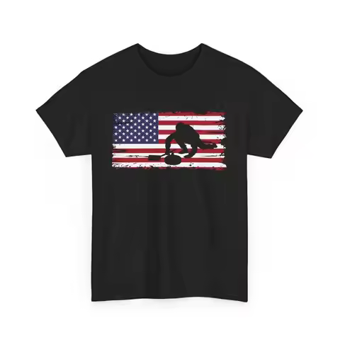 Patriotic Curler 4th Of July American Flag Curling T Shirt