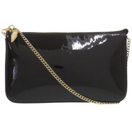 Christian Louboutin 黑色漆皮鏈條單肩包，成色極佳，黑色，0376 [二手] Christian Louboutin