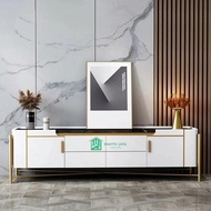 Meja TV Stainless White Gold