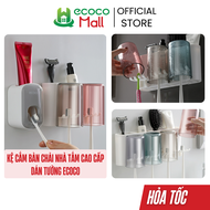 Kệ cắm bàn chải để đồ nhà tắm ECOCO cao cấp không cần khoan tường