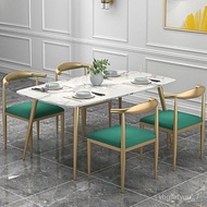 HY-# Marble Dining Tables and Chairs Set Household Small Apartment Dining Table Rectangular Dining Table Simple Modern D