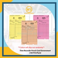 Punch card / Punch Card Kerajaan / Time Card / Time Recorder Punch Card / Attendance Card -100s