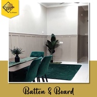 DIY Batten Wall / DIY WAINSCOTING / WAINSCOATING ACCENT WALL / Kayu mdf shiplap / wall panelling / s Mek Lah