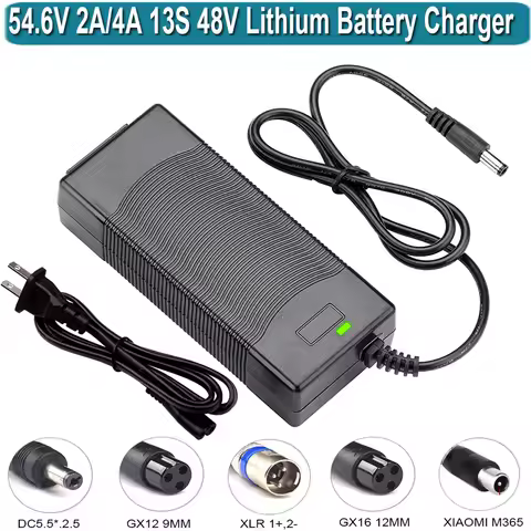 54.6V Battery Charger for 48V 2A Power Supply for 48V Ecotric /Lectric XP/Evercross H5 Lithium Batte