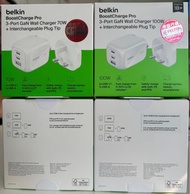 Belkin BoostCharge Pro 3 連接埠 GaN 充電器 100W / 70w