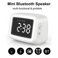 Bluetooth Wireless Speaker Mirror Alarm Digital Clock LED with FM Radio Temperature Display Portable Sound