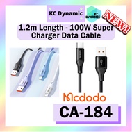 Mcdodo 5A 100W Super Fast Charging cable Scp Vooc Micro USB / Type C / IP 1.2 Meter CA-184 CA-1843 CA-1842