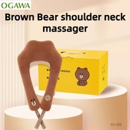 Ogawa Brown Bear Shoulder Neck Massager Massage Shawl Cervical Spine Back Massager