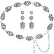 Trinckle Cowgirl Costume Accessories Western Belt for Women Concho Belt  Set with Western Earrings, 