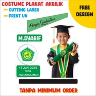 Costume plakat Wisuda TK, Piagam Kelulusan Sekolah, Plakat Akrilik 