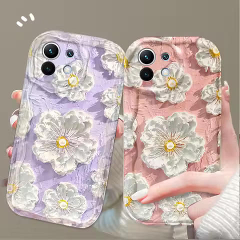 Oil Painting Flowers 3D Case For Xiaomi 14T 13T 12T 13 12 11 11i Lite 5G 10T POCO X5 X6 Pro X3 NFC X