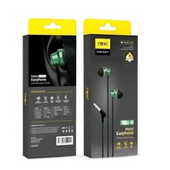 REXI AI03-K METALLIC OBLIQUE IN EAR EARPHONE HEDSET MEGA BASS HANDSFREE