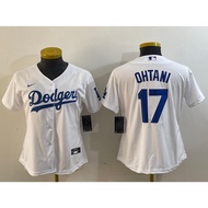Woman's Los Angeles Dodgers 17 Shohei Ohtani Baseball Jersey White Blue