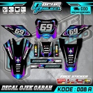 NEWEST GABAH OJEK DECAL FREE CUSTOM CHANGE NUMBER AND NAME GRAPHIC DESIGN CODE 008 ORCUS PROJECT
