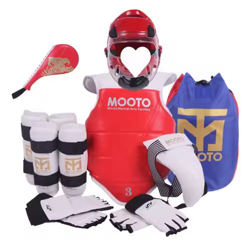 Taekwondo Protective Gear Set, Eight Piece Set For Adult And Children's Practical Training Gym Taekw