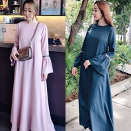Muslimah Moden Basic Embroidered Como Crepe Jubah Long Dress