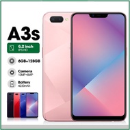 Oppo A3s - 6GB RAM + 128GB storan 6.2 inci 13MP LTE - waranti 1 bulan set telefon pintar lengkap