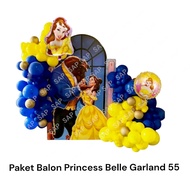 PRINCESS BELLE GARLAND 55 Balloon Package / Princess Balloon Birthday Decoration
