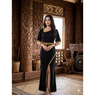 BORNEO DRESS TATING LOCENG DRESS KAIN MANGO KAAMATAN DRESS BLACK DRESS DINNER DRESS SABAH KADAZAN TR