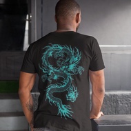 Baju Glow In The Dark Pria,Kaos Naga Putih,Kaos Naga Jepang,Kaos Summer Fashion Graphic T-Shirt