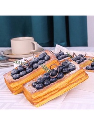 1入組14.5x7x6cm婚禮蛋糕裝飾假藍莓派,適用於甜品店、攝影、仿真蛋糕模型、茶几、婚禮裝飾