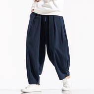 Loose pants Casual trousers loose big size linen pants men loose big size wide leg pants big crotch 