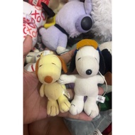 Snoopy plush keychain baseball & yellow