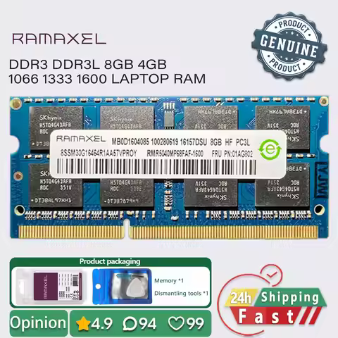 RAMAXEL ddr3 8gb 4gb ddr3l 1600 1333 1066 laptop memory ram sodimm pc3 1.5v pc3l 1.35v