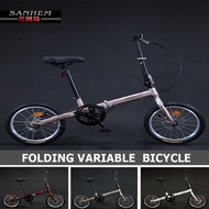 【Free Shipping】Sanhema 16 / 20 inch folding variable speed disc brake adult children's and boys' mini bike portable bicycle cyj