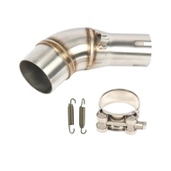 Link Pipe Steel Slip On Exhaust For Motorcycle R25 / MT25 Silver