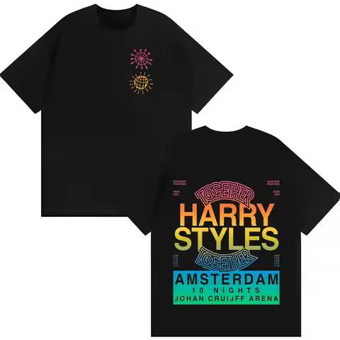Harry Styles Concert T-shirt Vintage Washed Y2K Aesthetic Unisex Oversized Short Sleeve Summer Cotto