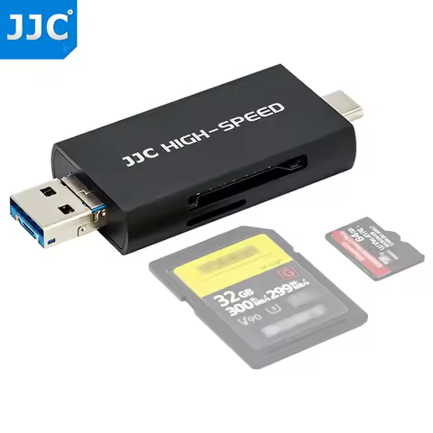 JJC 3 in 1 Micro SD Card Reader USB 3.1 Card Reader Micro USB 2.0 For SD SDXC SDHC Smart Memory Card