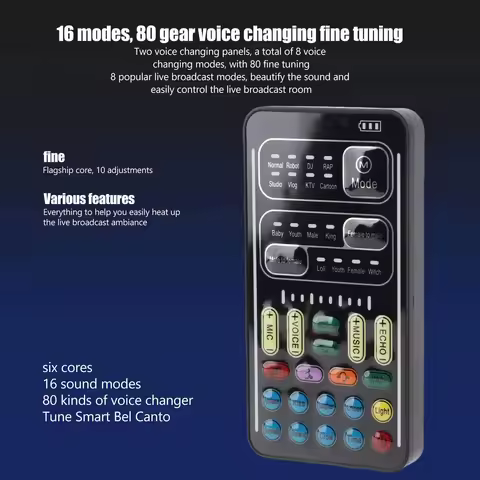 1 Set Sound Changer I9 Voice Changer Multifunction Portable Recording Mini Sound Card For Game Ancho