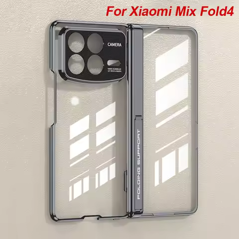 Magnetic Hinge Bracket Plating Case for Xiaomi Mix Fold 4 Outer Screen Glass Protective Clear Cover