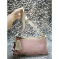 Light Pink Leather Baguette Bag