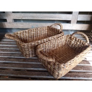 Aqua glass basket full water hyacinth hamper box hamper basket basket storage