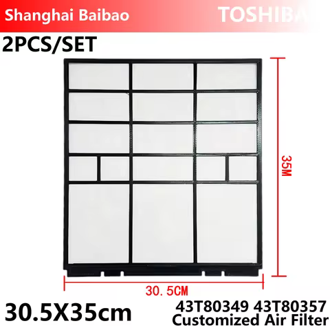 2PCS/SET For TOSHIBA 30.5X35cm 43T80349 43T80357 Customized Air Conditioner Filter Mini Spilt type A