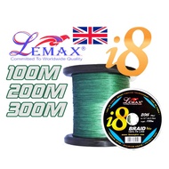 LEMAX I8 100% PE Braided 10~60 LBS 100 METER/150 METER/300 METER