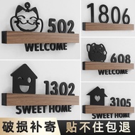 Acrylic House Number Plate Household Store B & B Box Wooden Room Number Plate Cartoon Hollow Number 