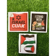 sticker i stand with palestine + israel cuak