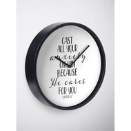 Deco Clock - 1 Peter 5:7 Clock