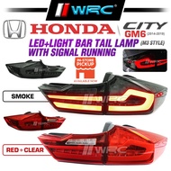 Honda City GM6 2014 - 2019 ( M3 Style ) Led + Light Bar Tail Lamp with Signal Running