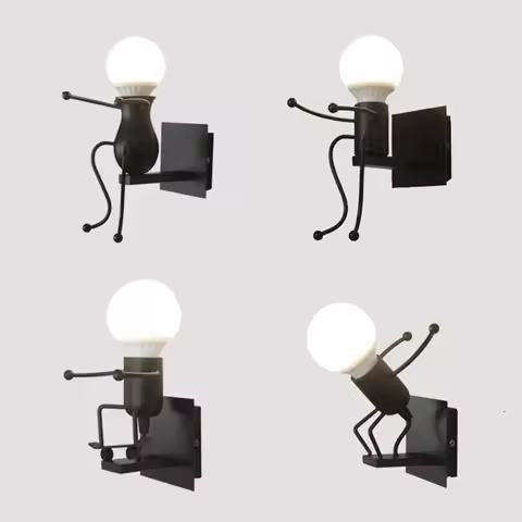 New LED wall lamp creative wall lamp pendant lamp 5W 7W iron dwarf shape bedroom bedside lamp childr