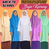 Baju Kurung Sekolah Rendah Menengah Putih Biru Beige MRSM Kain Licin Koshibo School Uniform 22 to Pl
