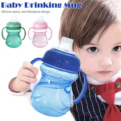 Specially designed for babies over 6 months old to drink transitional duckbill cups, 270ml transpare
