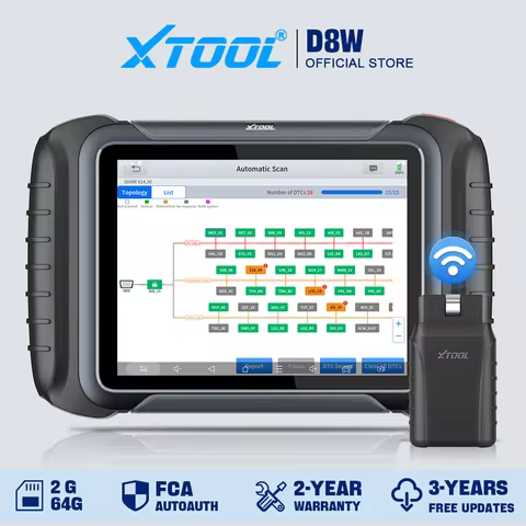 XTOOL D8W D8S Bluetooth Car Diagnostics Tool ECU Coding Automotive Scanner Bi-directional 42+ Resets