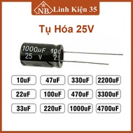 Combo 20 tụ hóa phân cực 25V đủ giá trị từ 10uF - 470uF