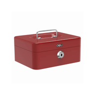 DELI กล่องเหล็กเก็บเงิน 16x20x9CM. สีแดง รุ่น ET501 1กล่อง