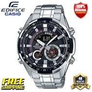 Edifice G-shock ของแท้บุรุษแฟชั่นกีฬานาฬิกากันกระแทกกันน้ำสายเหล็กอัตโนมัติยกมือไฟหน้าจอคู่นำจอแสดงผ