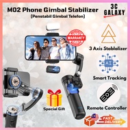 M02 Smartphone Gimbal Stabilizer with Fill Light & Video AI Tracker Tripod Stabilizer Phone with Det